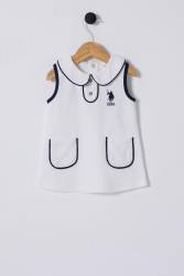 U.S.POLO ASSN. KIZ BEBEK ASKILI PİKE ELBİSE, %100 Pamuk / %100 Cotton - Thumbnail