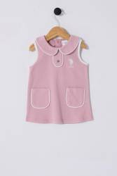 U.S.POLO ASSN. KIZ BEBEK ASKILI PİKE ELBİSE, %100 Pamuk / %100 Cotton - Thumbnail