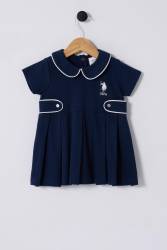 U.S.POLO ASSN. KIZ BEBEK KISAKOL PİKE ELBİSE, %100 Pamuk / %100 Cotton - Thumbnail