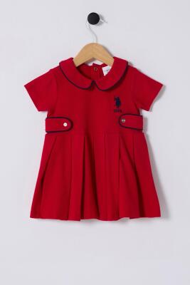 U.S.POLO ASSN. KIZ BEBEK KISAKOL PİKE ELBİSE, %100 Pamuk / %100 Cotton - 3