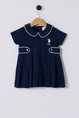U.S.POLO ASSN. KIZ BEBEK KISAKOL PİKE ELBİSE, %100 Pamuk / %100 Cotton - 5