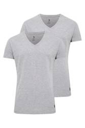 V Yaka 2'li Paket Erkek T-Shirt - Thumbnail