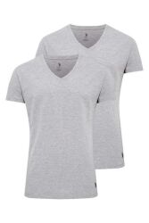 V Yaka 2'li Paket Erkek T-Shirt (1)