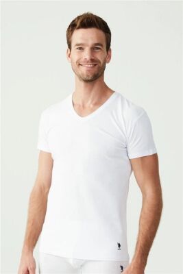V Yaka 2'li Paket Erkek T-Shirt - 4