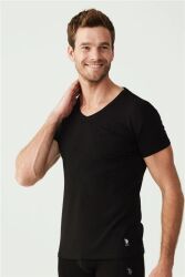 V Yaka 2'li Paket Erkek T-Shirt - 6