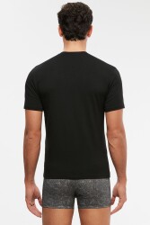 V Yaka Pamuk Modal Erkek Tshirt, %47 Pamuk %47 Modal %6 Elastan - 9