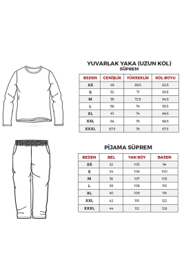 Yeni Sezon Parça Renkli Kışlık Ekek Pijama Takım - 4