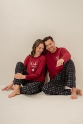 Yılbaşı Özel Kadın Pijama Takım, %100 Pamuk