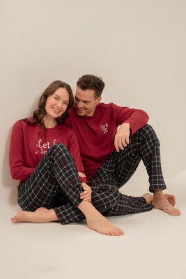 Yılbaşı Özel Kadın Pijama Takım, %100 Pamuk - 2