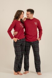Yılbaşı Özel Kadın Pijama Takım, %100 Pamuk - 3