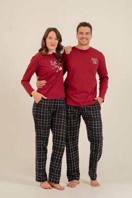 Yılbaşı Özel Kadın Pijama Takım, %100 Pamuk - 4