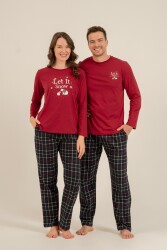 Yılbaşı Özel Kadın Pijama Takım, %100 Pamuk - 5