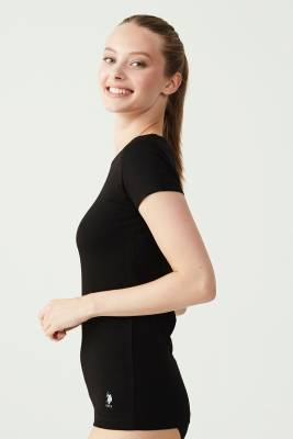 Yuvarlak Yaka Kısa Kol Kadın Basic T-shirt - 7